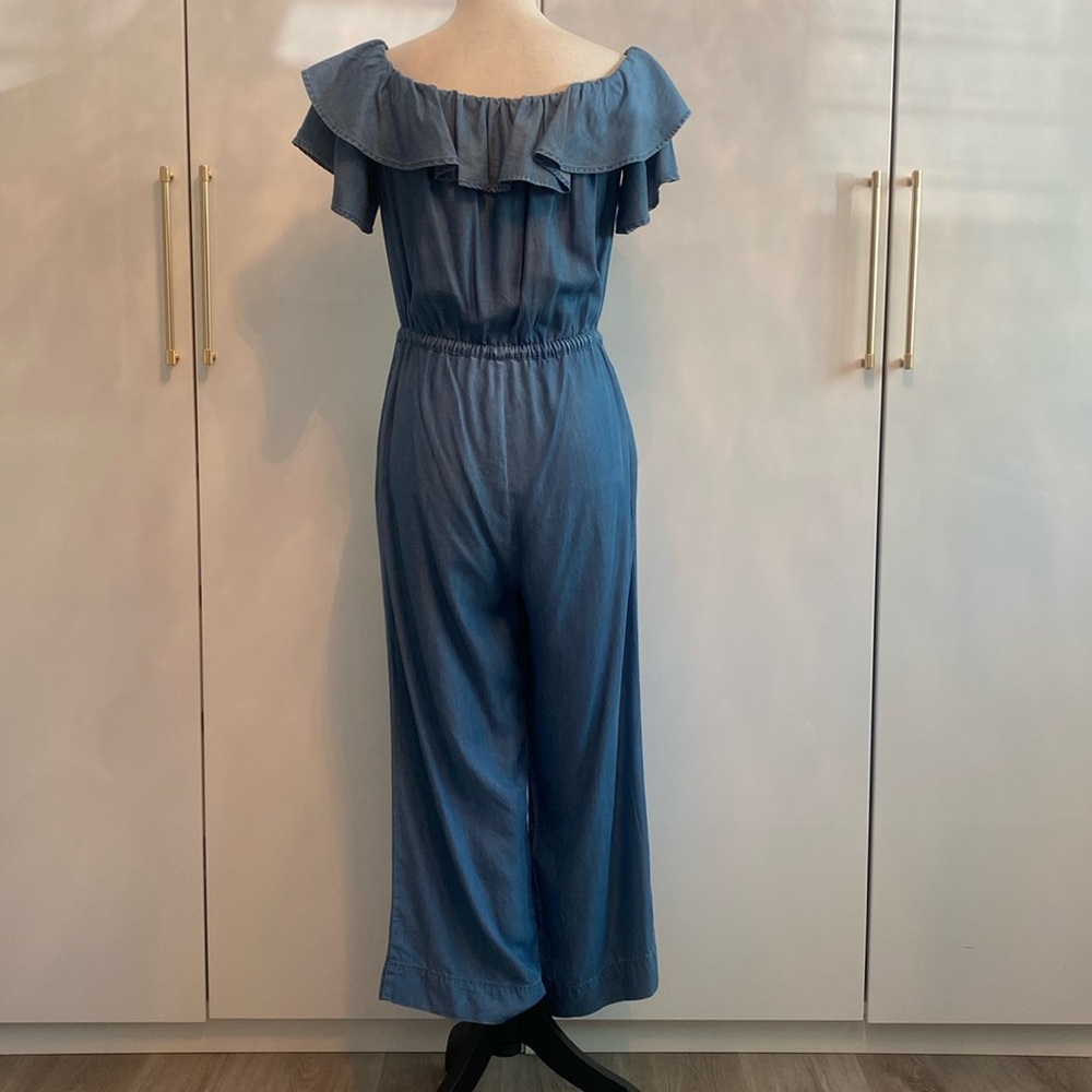 LOFT • Drawstring Chambray Jumpsuit - Picture 9 of 15